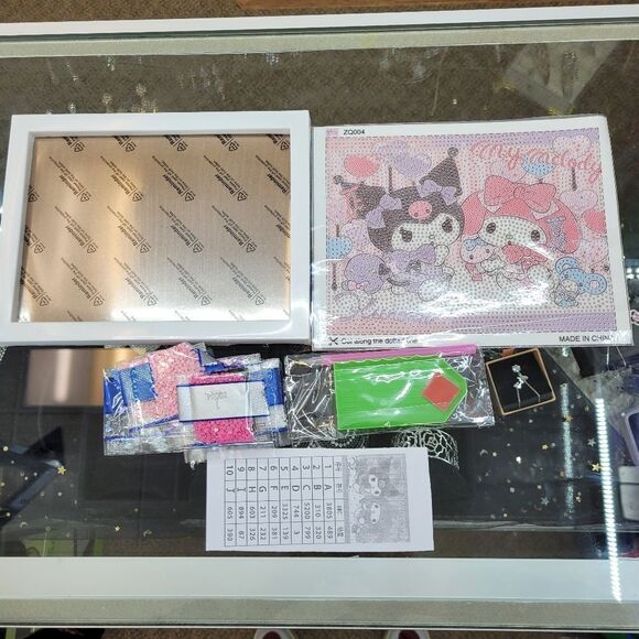 Brand New DIY Kuromi & My Melody Diamond Beads Art With Frame - Picture 4 of 8